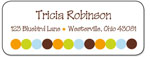 Queen Bee Personalized Return Address Labels - Hip Dots Orange (LBL-08)